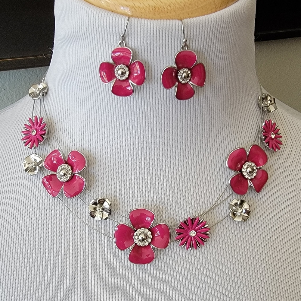 Floral Necklace & Earring SET